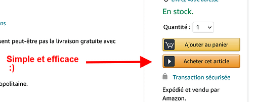 Amazon acheter direct depuis fiche produit